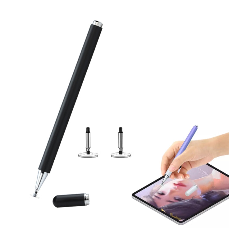 AT-28 Macarone Color Passive Capacitive Pen Mobile Phone Touch Screen Stylus with 2 Pen Head(Black) - Stylus Pen by buy2fix | Online Shopping UK | buy2fix