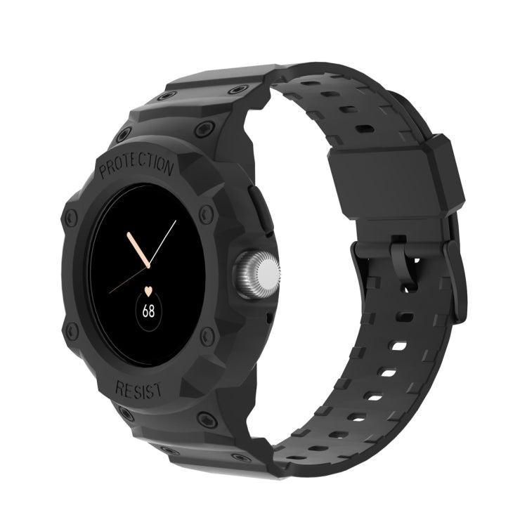 For Google Pixel Watch JUNSUNMAY Integrated TPU Adjustable Elastic Watch Band(Black) - Watch Bands by JUNSUNMAY | Online Shopping UK | buy2fix