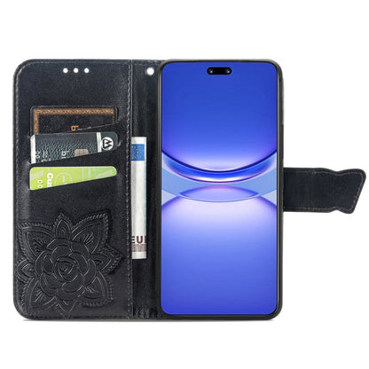 For Huawei  Nova 12 Pro Butterfly Love Flower Embossed Leather Phone Case(Black) - Huawei Cases by buy2fix | Online Shopping UK | buy2fix