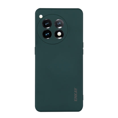 For OnePlus 12 ENKAY Liquid Silicone Soft Shockproof Phone Case(Dark Green) - OnePlus Cases by ENKAY | Online Shopping UK | buy2fix