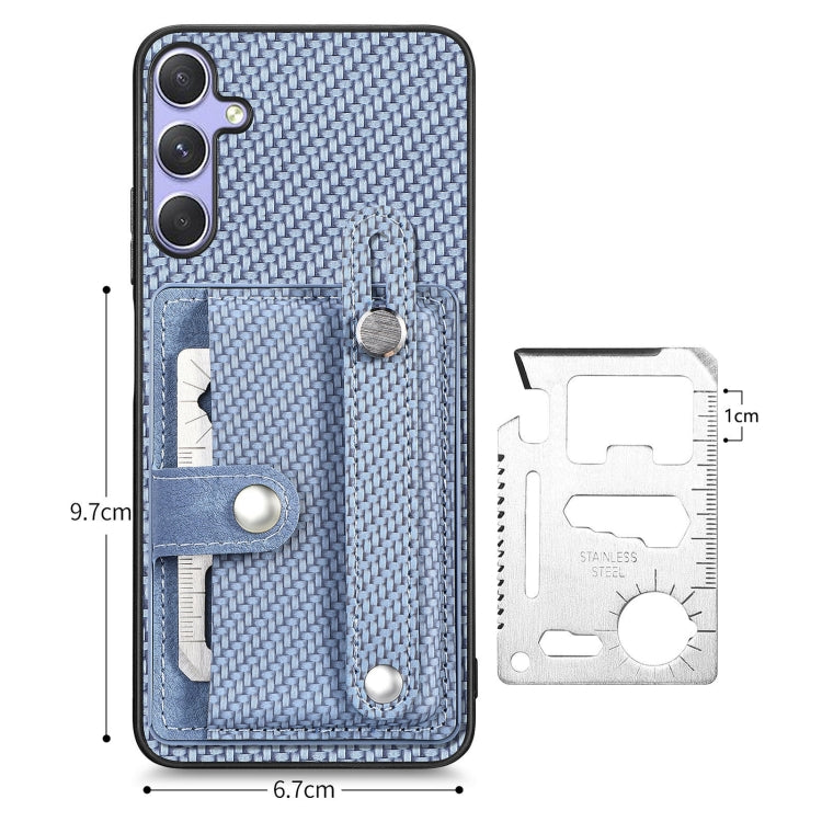 For Samsung Galaxy S25 Ultra 5G Wristband Kickstand Wallet Back Phone Case with Tool Knife(Blue) - Galaxy S25 Ultra 5G Cases by buy2fix | Online Shopping UK | buy2fix