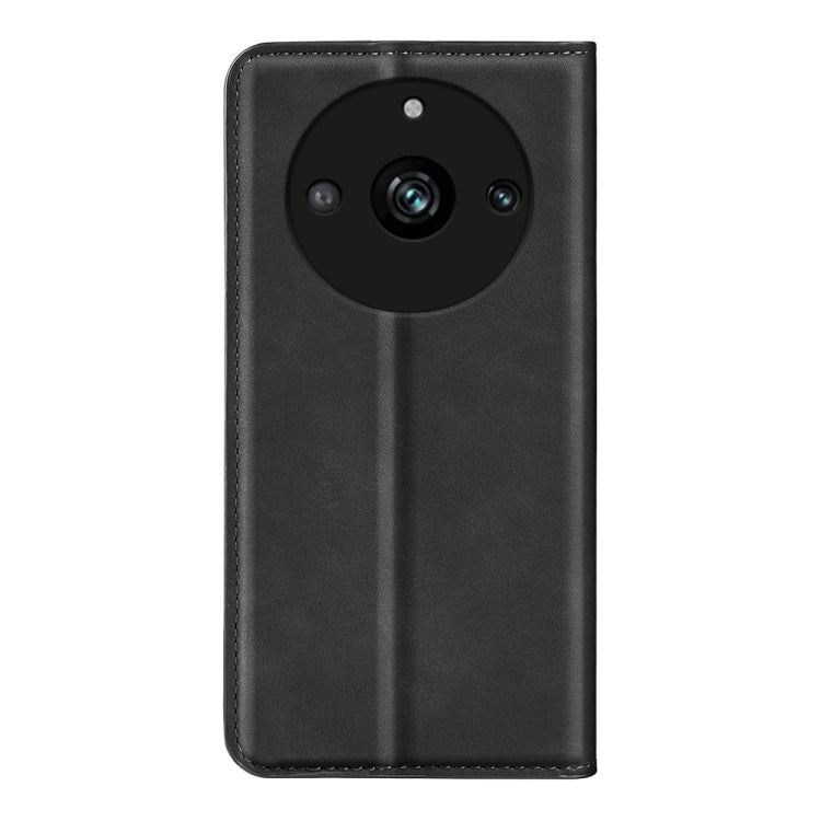 For Realme 11 Pro Retro-skin  Magnetic Suction Leather Phone Case(Black) - OPPO Cases by buy2fix | Online Shopping UK | buy2fix