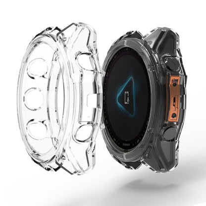 For Garmin Fenix 8 AMOLED 43mm ENKAY Hat-Prince Transparent TPU Frame Drop Protection Case(Transparent) - Watch Cases by ENKAY | Online Shopping UK | buy2fix