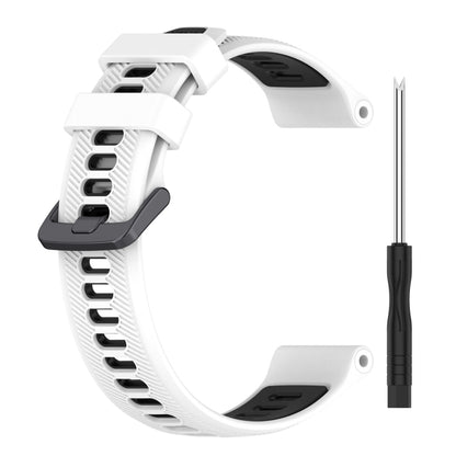 For Garmin Instinct Crossover Sports Two-Color Silicone Watch Band(White+Black) - Watch Bands by buy2fix | Online Shopping UK | buy2fix