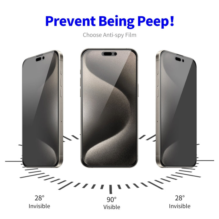 For iPhone 16 Pro 2pcs ENKAY Hat-Prince 28° Anti-peeping Tempered Glass Protector Full Screen Film - iPhone 16 Pro Tempered Glass by ENKAY | Online Shopping UK | buy2fix