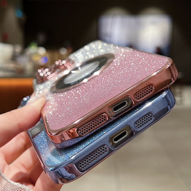 For iPhone 11 MagSafe Gradient Glitter Electroplating TPU Phone Case(Silvery) - iPhone 11 Cases by buy2fix | Online Shopping UK | buy2fix