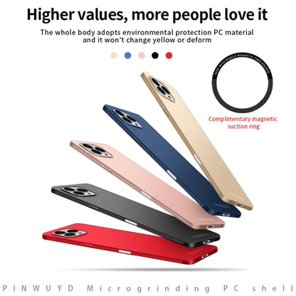 For iPhone 16 Pro PINWUYO Micro-Frosted PC Ultra-thin Hard Phone Case with Magsafe Magnetic Ring(Red) - iPhone 16 Pro Cases by PINWUYO | Online Shopping UK | buy2fix