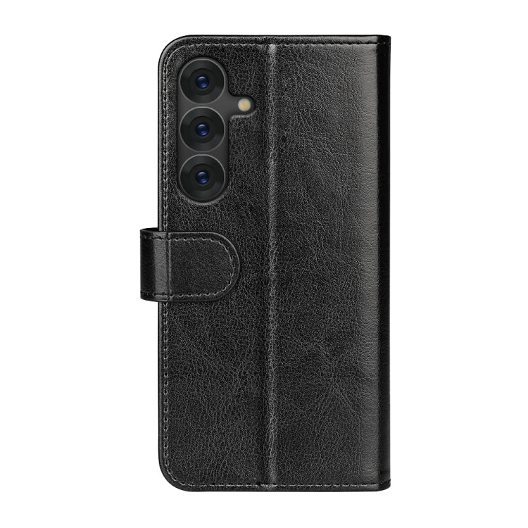 For Samsung Galaxy S25 5G R64 Texture Horizontal Flip Leather Phone Case(Black) - Galaxy S25 5G Cases by buy2fix | Online Shopping UK | buy2fix