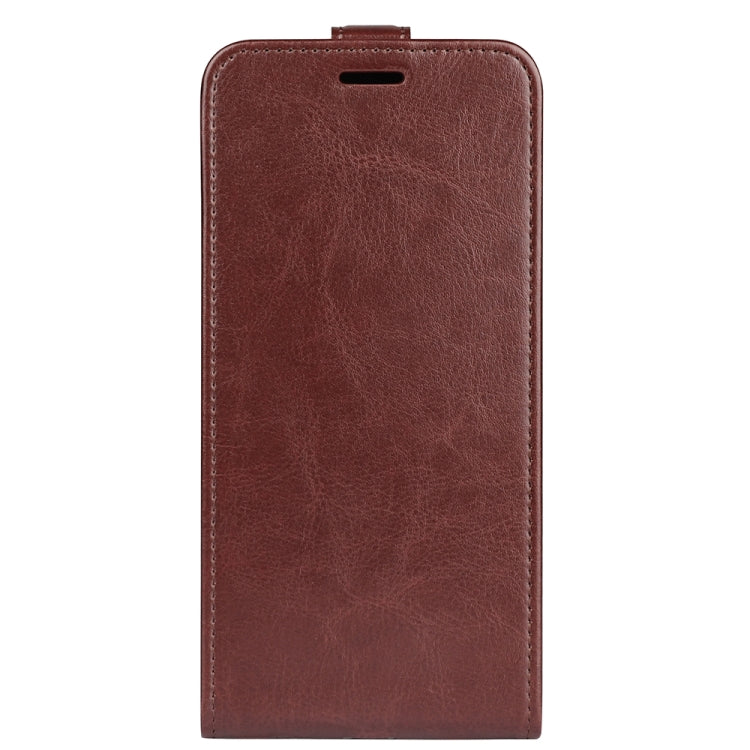 For Motorola Moto G Play 2024 R64 Texture Single Vertical Flip Leather Phone Case(Brown) - Motorola Cases by buy2fix | Online Shopping UK | buy2fix