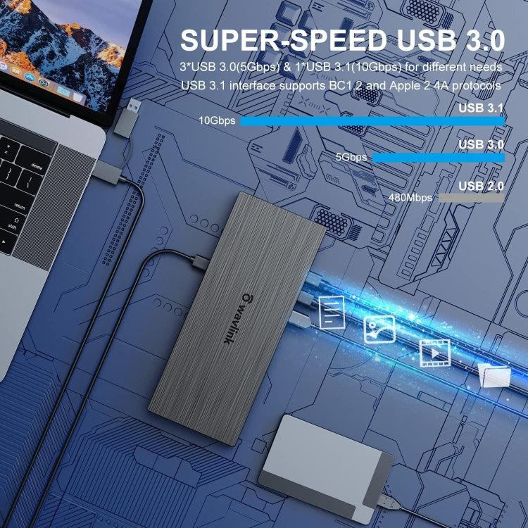 Wavlink UG69PD8 100W PD 18 in 1 Type-C Dock Compatible Type-C Universal Docking Station, Plug:AU Plug - USB HUB by WAVLINK | Online Shopping UK | buy2fix