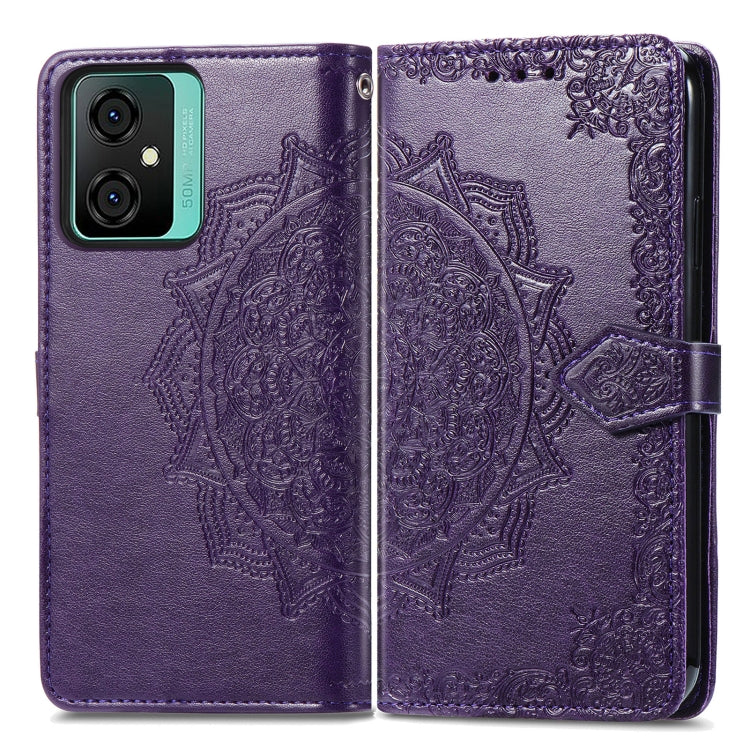 For Blackview C70 Mandala Flower Embossed Leather Phone Case(Purple) - More Brand by buy2fix | Online Shopping UK | buy2fix