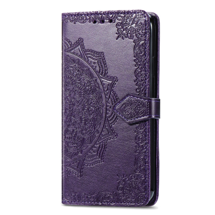 For Blackview A96 Mandala Flower Embossed Leather Phone Case(Purple) - More Brand by buy2fix | Online Shopping UK | buy2fix