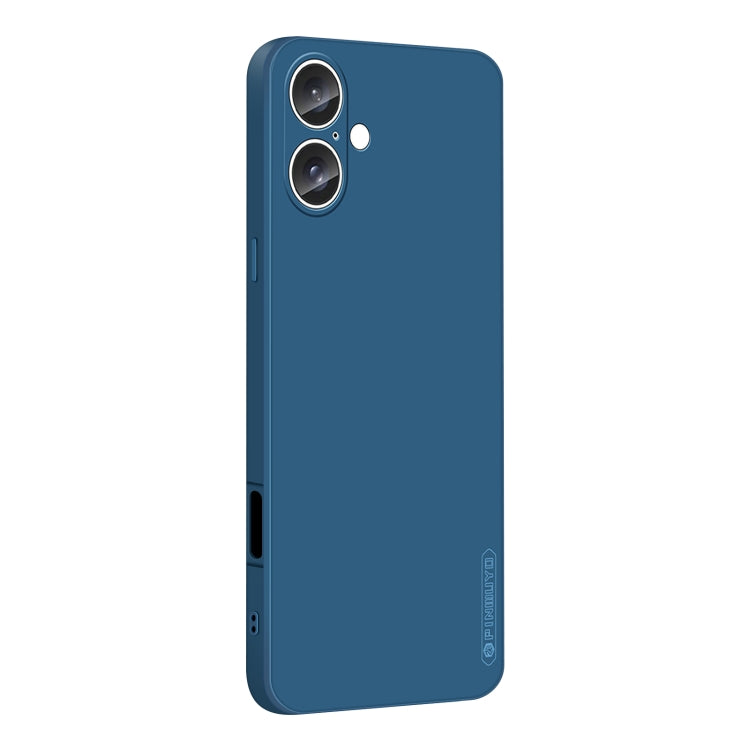 For iPhone 16 PINWUYO Sense Series Liquid Silicone TPU Phone Case(Blue) - iPhone 16 Cases by PINWUYO | Online Shopping UK | buy2fix