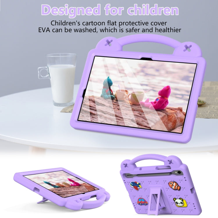 For Samsung Galaxy Tab S9 X710/X716B Handle Kickstand Children EVA Shockproof Tablet Case(Light Purple) - Galaxy Tab S9 Cases by buy2fix | Online Shopping UK | buy2fix