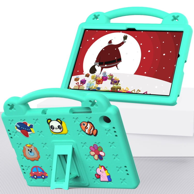 For Samsung Galaxy Tab A9+ X216B Handle Kickstand Children EVA Shockproof Tablet Case(Mint Green) - Galaxy Tab A9+ by buy2fix | Online Shopping UK | buy2fix