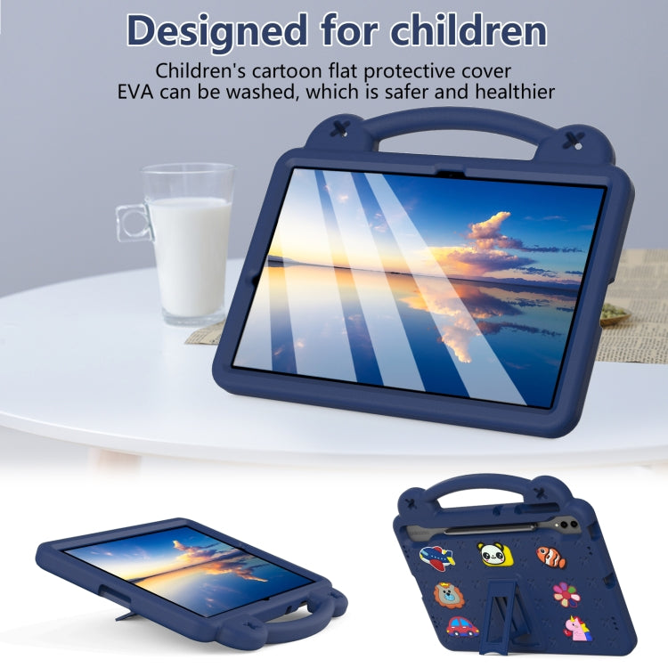 For Samsung Galaxy Tab S8+ 12.4 X800/X806 Handle Kickstand Children EVA Shockproof Tablet Case(Navy Blue) - Galaxy Tab S8+ Cases by buy2fix | Online Shopping UK | buy2fix