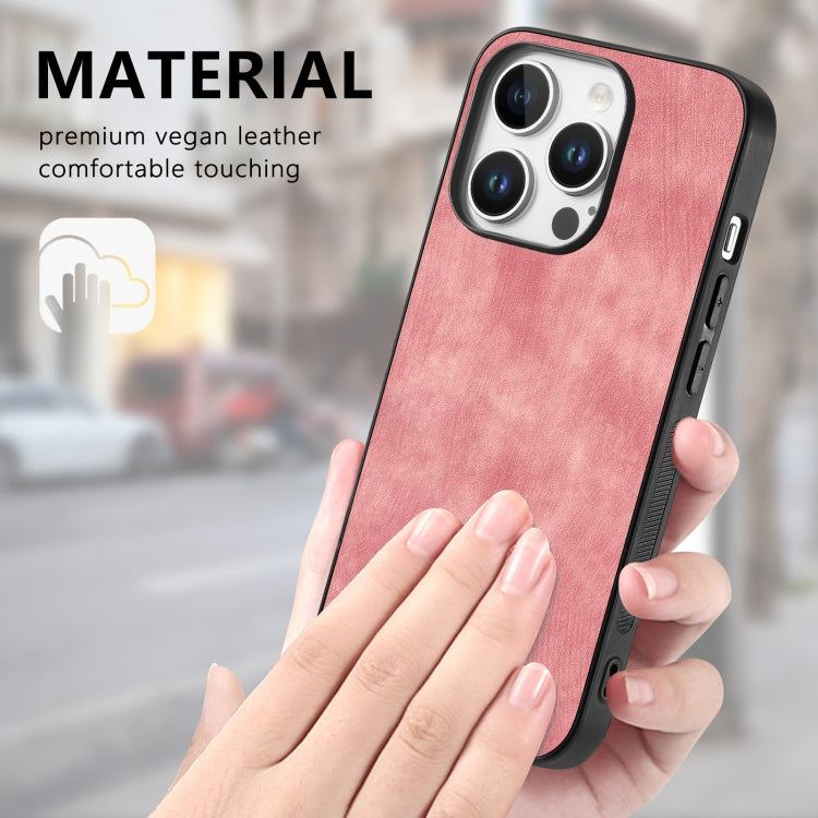 For iPhone 16 Pro Vintage Leather PC Back Cover Phone Case(Pink) - iPhone 16 Pro Cases by buy2fix | Online Shopping UK | buy2fix