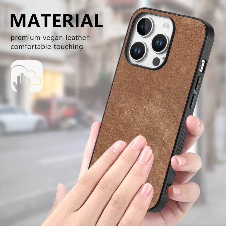 For iPhone 16 Pro Vintage Leather PC Back Cover Phone Case(Brown) - iPhone 16 Pro Cases by buy2fix | Online Shopping UK | buy2fix