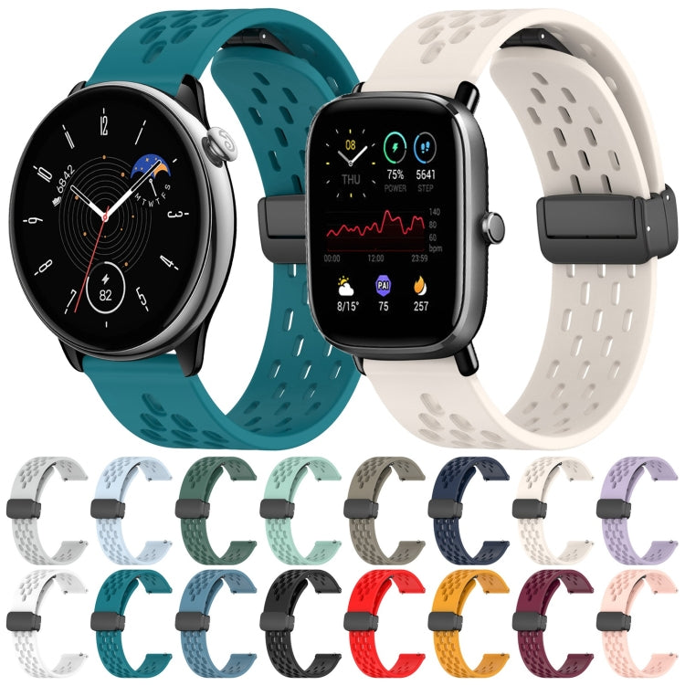 For Amazfit Pop 20mm Folding Magnetic Clasp Silicone Watch Band(Water Duck) - Watch Bands by buy2fix | Online Shopping UK | buy2fix