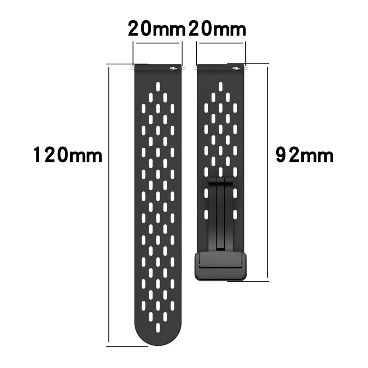 For Amazfit Bip 1S 20mm Folding Magnetic Clasp Silicone Watch Band(Purple) - Watch Bands by buy2fix | Online Shopping UK | buy2fix