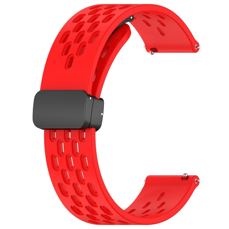 For Huawei GT2 46mm 22mm Folding Magnetic Clasp Silicone Watch Band(Red) - Watch Bands by buy2fix | Online Shopping UK | buy2fix