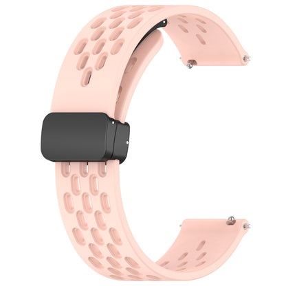 For Huawei GT2 46mm 22mm Folding Magnetic Clasp Silicone Watch Band(Pink) - Watch Bands by buy2fix | Online Shopping UK | buy2fix