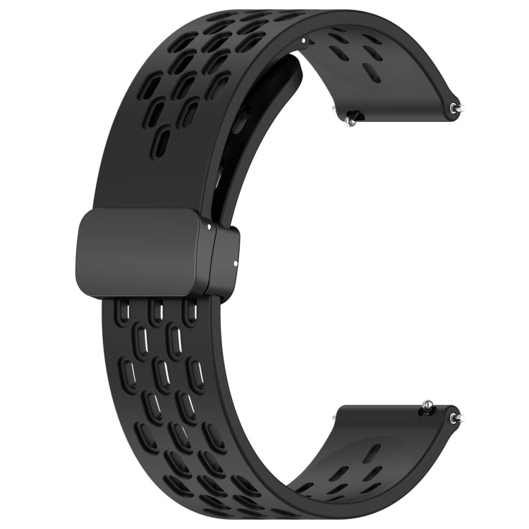 For Honor Watch GS 3 22mm Folding Magnetic Clasp Silicone Watch Band(Black) - Watch Bands by buy2fix | Online Shopping UK | buy2fix