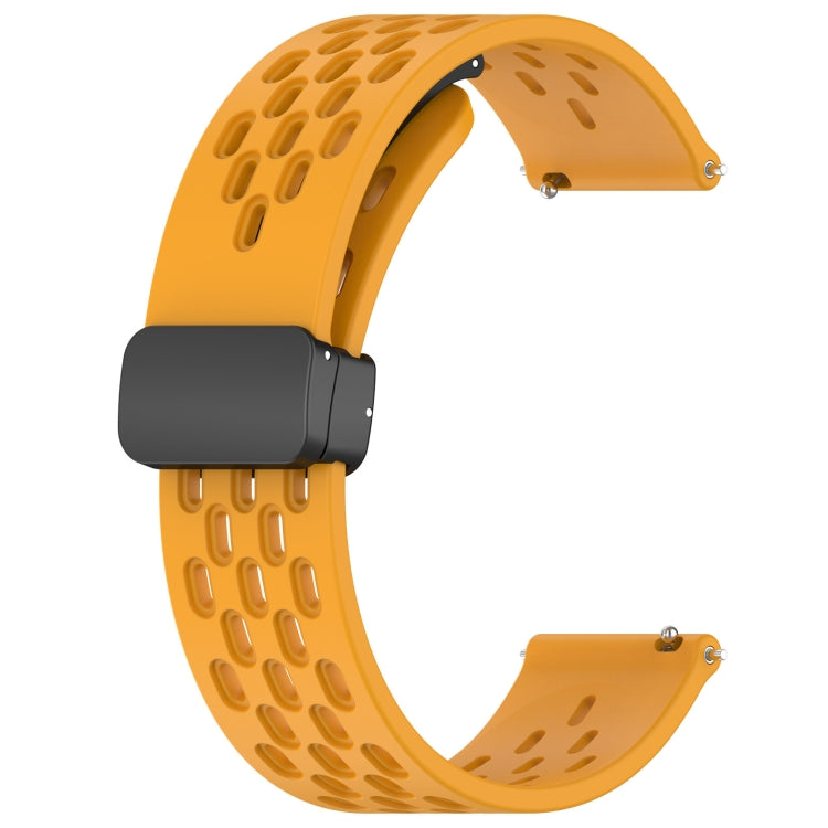 For Honor Watch GS 3i 22mm Folding Magnetic Clasp Silicone Watch Band(Yellow) - Watch Bands by buy2fix | Online Shopping UK | buy2fix