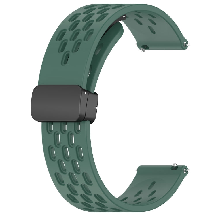 For Honor Watch GS 3i 22mm Folding Magnetic Clasp Silicone Watch Band(Dark Green) - Watch Bands by buy2fix | Online Shopping UK | buy2fix