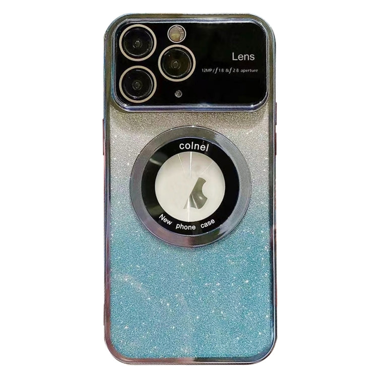 For iPhone 11 Pro Max Large Window MagSafe Gradient Glitter Electroplating TPU Phone Case(Blue) - iPhone 11 Pro Max Cases by buy2fix | Online Shopping UK | buy2fix