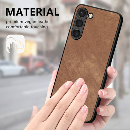 For Samsung Galaxy S23+ 5G Vintage Leather PC Back Cover Phone Case(Brown) - Galaxy S23+ 5G Cases by buy2fix | Online Shopping UK | buy2fix