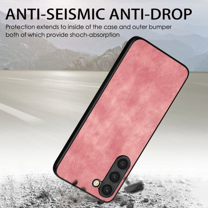 For Samsung Galaxy S25 5G Vintage Leather PC Back Cover Phone Case(Pink) - Galaxy S25 5G Cases by buy2fix | Online Shopping UK | buy2fix