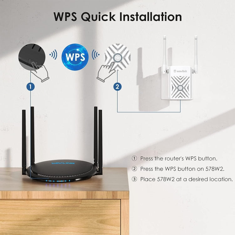 WAVLINK WN578W2 For Home Office N300 WiFi Wireless AP Repeater Signal Booster, Plug:EU Plug - Wireless Routers by WAVLINK | Online Shopping UK | buy2fix