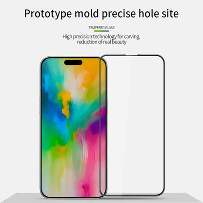 For iPhone 16 Pro PINWUYO 9H 3D Curved Full Screen Explosion-proof Tempered Glass Film(Black) - iPhone 16 Pro Tempered Glass by PINWUYO | Online Shopping UK | buy2fix