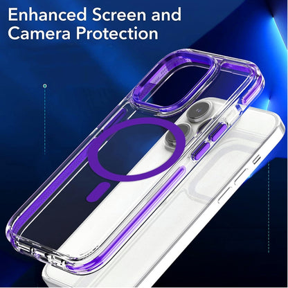 For iPhone 14 Pro Max Dual-color MagSafe TPU Hybrid Clear PC Shockproof Phone Case(Black) - iPhone 14 Pro Max Cases by buy2fix | Online Shopping UK | buy2fix