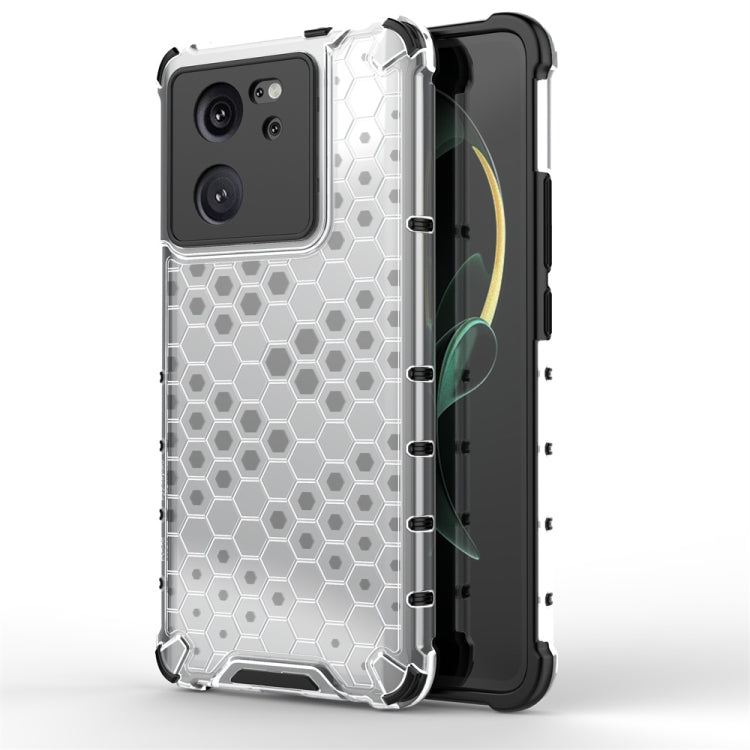 For Xiaomi 13T Pro Shockproof Honeycomb Phone Case(White) - Xiaomi Cases by buy2fix | Online Shopping UK | buy2fix