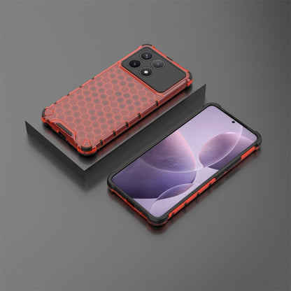 For Xiaomi Poco X6 Pro Shockproof Honeycomb Phone Case(Red) - Xiaomi Cases by buy2fix | Online Shopping UK | buy2fix