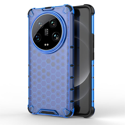 For Xiaomi 14 Ultra Shockproof Honeycomb Phone Case(Blue) - 14 Ultra Cases by buy2fix | Online Shopping UK | buy2fix