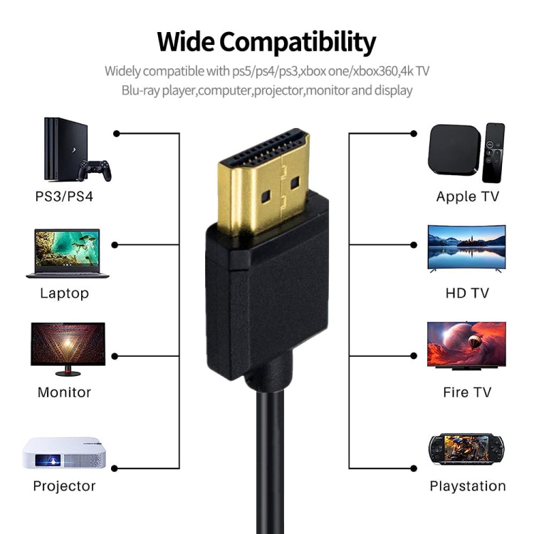 JUNSUNMAY 4K 60Hz HDMI Male to Male HDMI 2.0V Elbow Head Spring Cable, Length:1.2m(Right) - Cable by JUNSUNMAY | Online Shopping UK | buy2fix