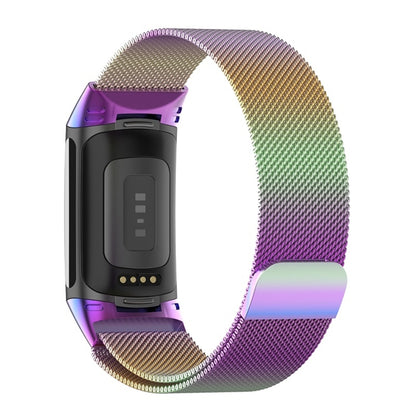 For Fitbit Charge 6 Milan Magnetic Metal Steel Mesh Watch Band(Colorful) - Watch Bands by buy2fix | Online Shopping UK | buy2fix