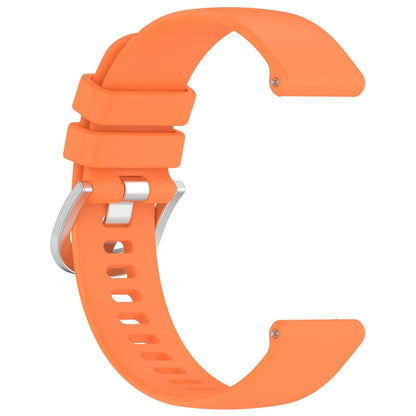 For Garmin Vivoactive 5 Liquid Glossy Silver Buckle Silicone Watch Band(Orange) - Watch Bands by buy2fix | Online Shopping UK | buy2fix