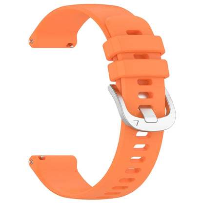 For Garmin Active5 Liquid Glossy Silver Buckle Silicone Watch Band(Orange) - Watch Bands by buy2fix | Online Shopping UK | buy2fix