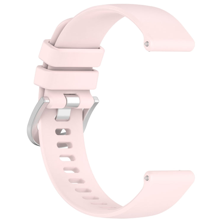 For Garmin Vivoactive3 / 3 Music Liquid Glossy Silver Buckle Silicone Watch Band(Pink) - Watch Bands by buy2fix | Online Shopping UK | buy2fix