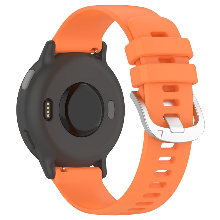 For Garmin Forerunner 645 / 645 Music Liquid Glossy Silver Buckle Silicone Watch Band(Orange) - Watch Bands by buy2fix | Online Shopping UK | buy2fix