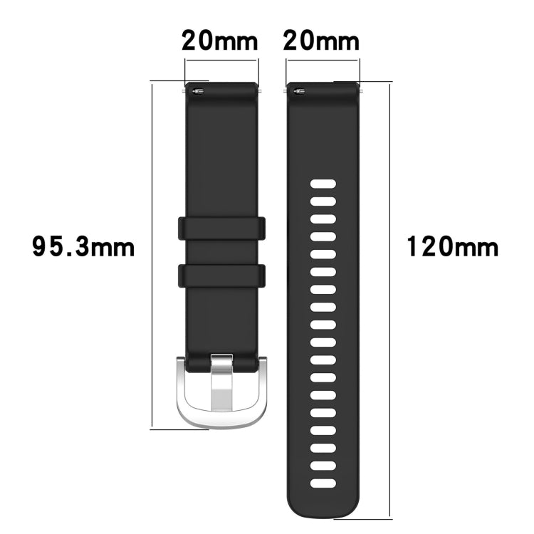 For Garmin Forerunner 645 / 645 Music Liquid Glossy Silver Buckle Silicone Watch Band(Gray) - Watch Bands by buy2fix | Online Shopping UK | buy2fix