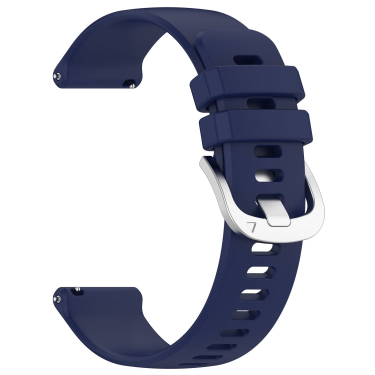 For Garmin Vivomove 3S Liquid Glossy Silver Buckle Silicone Watch Band(Dark Blue) - Watch Bands by buy2fix | Online Shopping UK | buy2fix