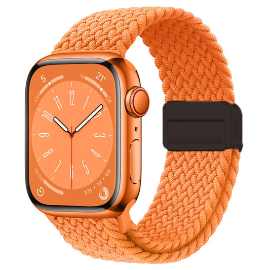 For Apple Watch Ultra 2 49mm Nylon Woven Magnetic Fold Buckle Watch Band(Orange) - Watch Bands by buy2fix | Online Shopping UK | buy2fix