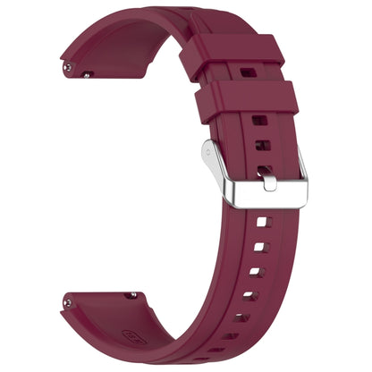 For Huawei Watch GT4 41mm Official Steps Style Silver Buckle Silicone Watch Band(Wine Red) - Watch Bands by buy2fix | Online Shopping UK | buy2fix