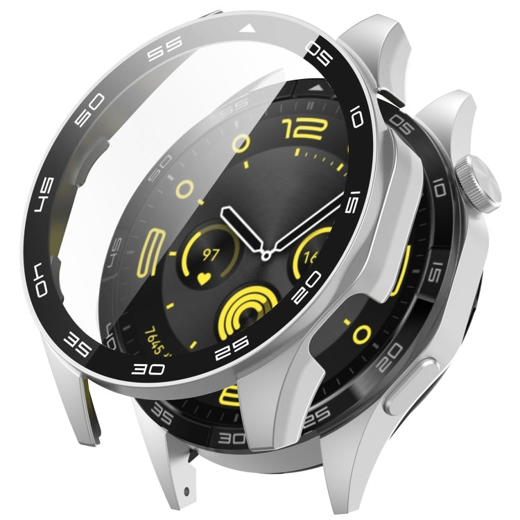 For Huawei Watch GT 4 46mm PC + Tempered Glass Integrated Watch Protective Case with Graduated Dial(Silver) - Watch Cases by buy2fix | Online Shopping UK | buy2fix