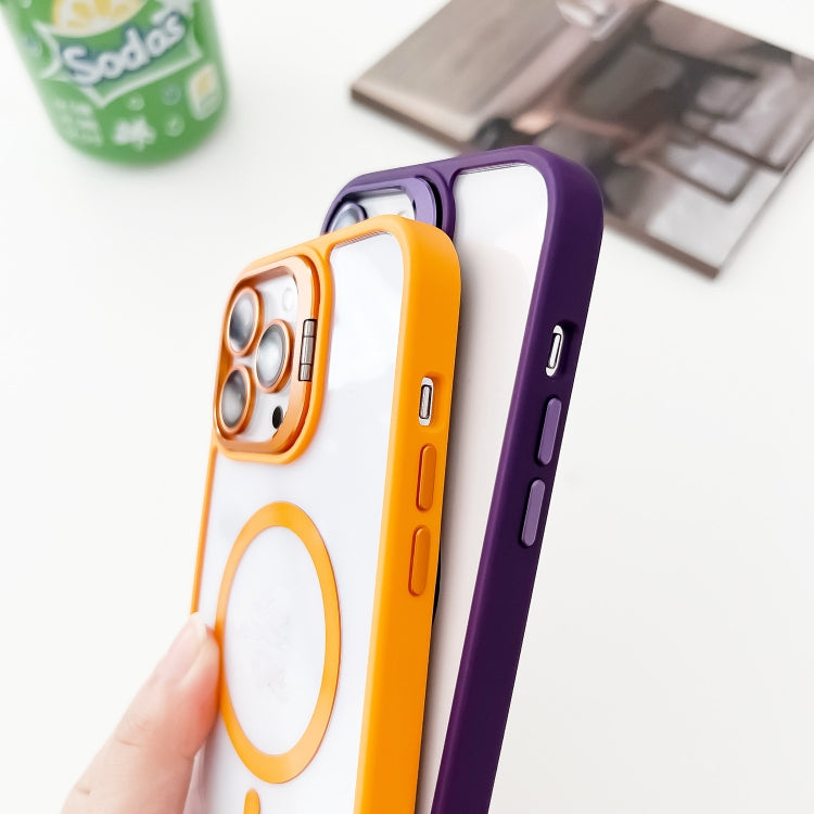 For iPhone 12 Pro Max MagSafe Acrylic Hybrid TPU Holder Phone Case with Lens film(Purple) - iPhone 12 Pro Max Cases by buy2fix | Online Shopping UK | buy2fix